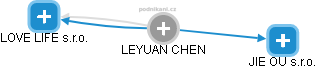  Leyuan CH. - Vizualizace  propojení osoby a firem v obchodním rejstříku
