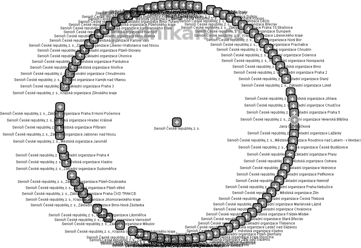 Senioři České republiky, z. s. - obrázek vizuálního zobrazení vztahů obchodního rejstříku