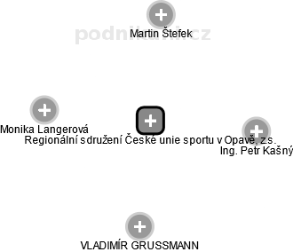 Regionální sdružení České unie sportu v Opavě, z.s. - obrázek vizuálního zobrazení vztahů obchodního rejstříku