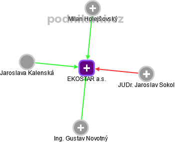 EKOSTAR a.s. - obrázek vizuálního zobrazení vztahů obchodního rejstříku