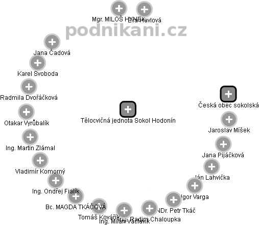Tělocvičná jednota Sokol Hodonín - obrázek vizuálního zobrazení vztahů obchodního rejstříku