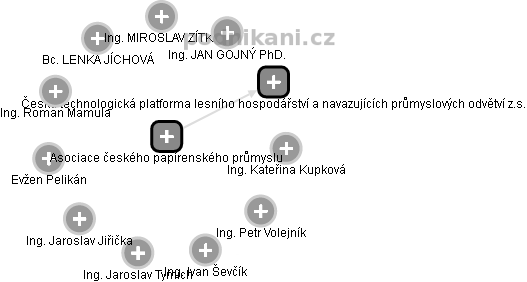 Asociace českého papírenského průmyslu - obrázek vizuálního zobrazení vztahů obchodního rejstříku