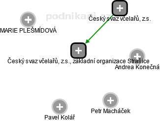 Český svaz včelařů, z.s., základní organizace Strašice - obrázek vizuálního zobrazení vztahů obchodního rejstříku