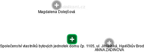 Společenství vlastníků bytových jednotek domu čp. 1105, ul. Jihlavská, Havlíčkův Brod - obrázek vizuálního zobrazení vztahů obchodního rejstříku