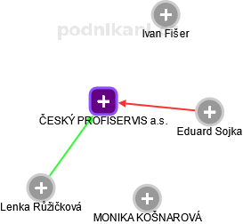ČESKÝ PROFISERVIS a.s. - obrázek vizuálního zobrazení vztahů obchodního rejstříku