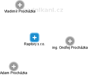 Raptory s.r.o. - obrázek vizuálního zobrazení vztahů obchodního rejstříku