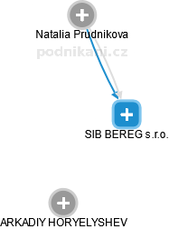 SIB BEREG s.r.o. - obrázek vizuálního zobrazení vztahů obchodního rejstříku