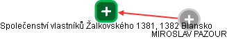 Společenství vlastníků Žalkovského 1381, 1382 Blansko - obrázek vizuálního zobrazení vztahů obchodního rejstříku