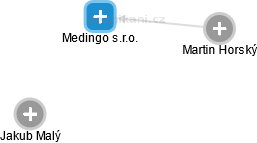 Medingo s.r.o. - obrázek vizuálního zobrazení vztahů obchodního rejstříku
