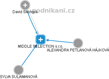 MIDDLE SELECTION s.r.o. - obrázek vizuálního zobrazení vztahů obchodního rejstříku