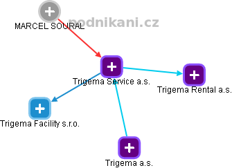 Trigema Service a.s. - obrázek vizuálního zobrazení vztahů obchodního rejstříku