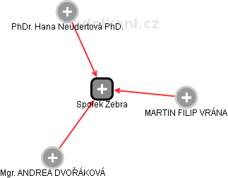 Spolek Zebra - obrázek vizuálního zobrazení vztahů obchodního rejstříku