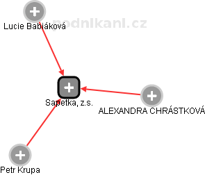Sapetka, z.s. - obrázek vizuálního zobrazení vztahů obchodního rejstříku