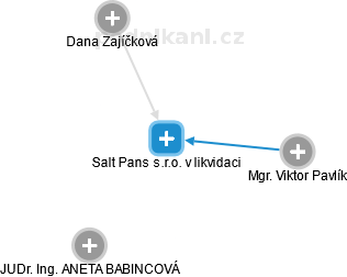 Salt Pans s.r.o. v likvidaci - obrázek vizuálního zobrazení vztahů obchodního rejstříku