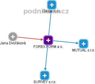 FOREX FORM a.s. - obrázek vizuálního zobrazení vztahů obchodního rejstříku