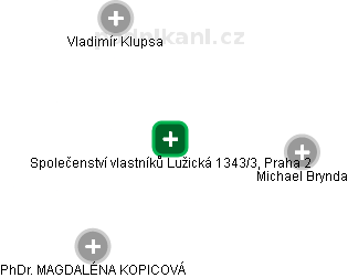 Společenství vlastníků Lužická 1343/3, Praha 2 - obrázek vizuálního zobrazení vztahů obchodního rejstříku
