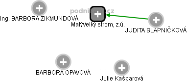 MalýVelký strom, z.ú. - obrázek vizuálního zobrazení vztahů obchodního rejstříku