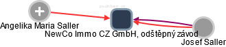 NewCo Immo CZ GmbH, odštěpný závod - obrázek vizuálního zobrazení vztahů obchodního rejstříku