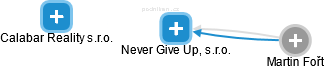 Never Give Up, s.r.o. - obrázek vizuálního zobrazení vztahů obchodního rejstříku