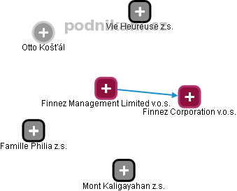 Finnez Management Limited v.o.s. - obrázek vizuálního zobrazení vztahů obchodního rejstříku