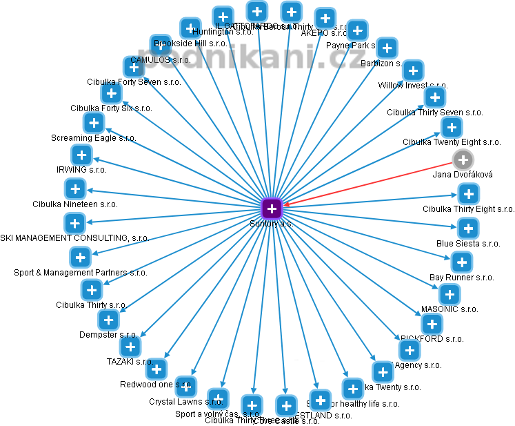 Suntory a.s. - obrázek vizuálního zobrazení vztahů obchodního rejstříku