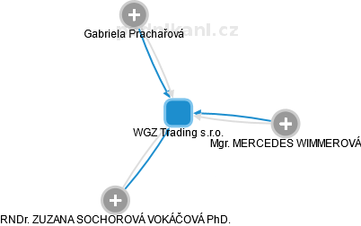 WGZ Trading s.r.o. - obrázek vizuálního zobrazení vztahů obchodního rejstříku