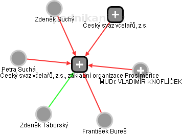 Český svaz včelařů, z.s., základní organizace Prosiměřice - obrázek vizuálního zobrazení vztahů obchodního rejstříku
