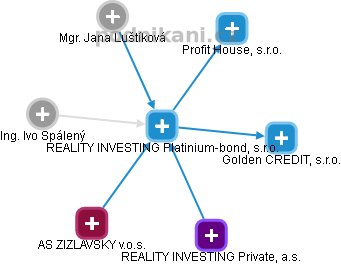 REALITY INVESTING Platinium-bond, s.r.o. - obrázek vizuálního zobrazení vztahů obchodního rejstříku