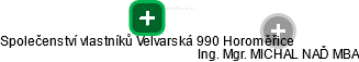 Společenství vlastníků Velvarská 990 Horoměřice - obrázek vizuálního zobrazení vztahů obchodního rejstříku