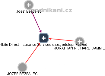 4Life Direct Insurance Services s.r.o., odštěpný závod - náhled vizuálního zobrazení vztahů obchodního rejstříku