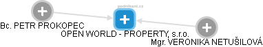 OPEN WORLD - PROPERTY, s.r.o. - obrázek vizuálního zobrazení vztahů obchodního rejstříku