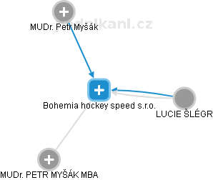 Bohemia hockey speed s.r.o. - obrázek vizuálního zobrazení vztahů obchodního rejstříku
