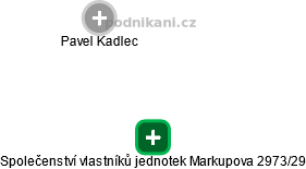 Společenství vlastníků jednotek Markupova 2973/29 - obrázek vizuálního zobrazení vztahů obchodního rejstříku