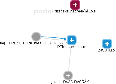 DTML servis s.r.o. - obrázek vizuálního zobrazení vztahů obchodního rejstříku
