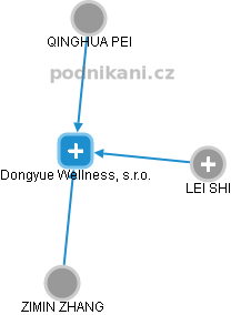 Dongyue Wellness, s.r.o. - obrázek vizuálního zobrazení vztahů obchodního rejstříku