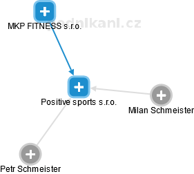 Positive sports s.r.o. - obrázek vizuálního zobrazení vztahů obchodního rejstříku