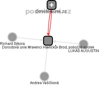 Dorostová unie Mravenci Havlíčkův Brod, pobočný spolek - obrázek vizuálního zobrazení vztahů obchodního rejstříku