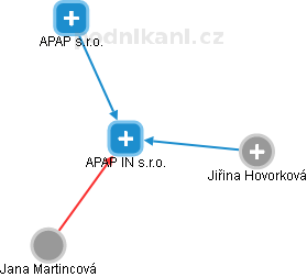 APAP IN s.r.o. - obrázek vizuálního zobrazení vztahů obchodního rejstříku