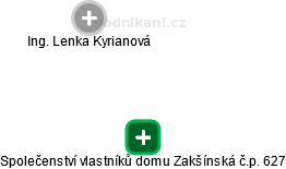 Společenství vlastníků domu Zakšínská č.p. 627 - obrázek vizuálního zobrazení vztahů obchodního rejstříku