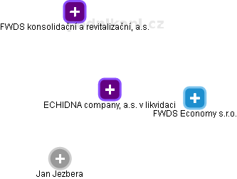 ECHIDNA company, a.s. v likvidaci - obrázek vizuálního zobrazení vztahů obchodního rejstříku