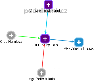 VRI-Cihelny I, a.s. - obrázek vizuálního zobrazení vztahů obchodního rejstříku
