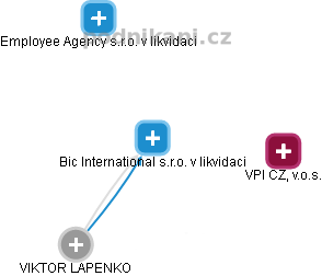 Bic International s.r.o. v likvidaci - obrázek vizuálního zobrazení vztahů obchodního rejstříku