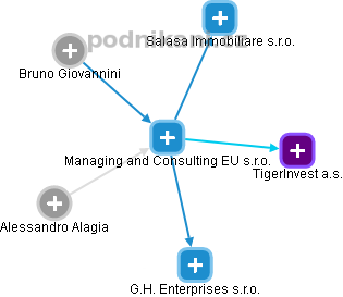 Managing and Consulting EU s.r.o. - obrázek vizuálního zobrazení vztahů obchodního rejstříku