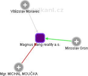 Magnus bang reality a.s. - obrázek vizuálního zobrazení vztahů obchodního rejstříku