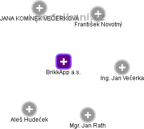 BrikkApp a.s. - obrázek vizuálního zobrazení vztahů obchodního rejstříku