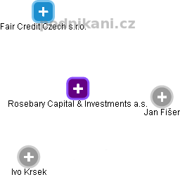 Rosebary Capital & Investments a.s. - obrázek vizuálního zobrazení vztahů obchodního rejstříku