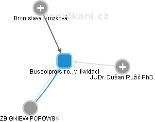 Bussolpro s.r.o., v likvidaci - obrázek vizuálního zobrazení vztahů obchodního rejstříku