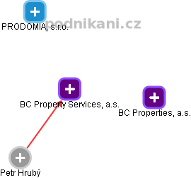 BC Property Services, a.s. - obrázek vizuálního zobrazení vztahů obchodního rejstříku