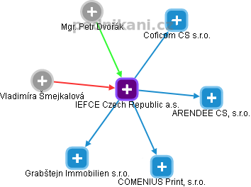IEFCE Czech Republic a.s. - obrázek vizuálního zobrazení vztahů obchodního rejstříku