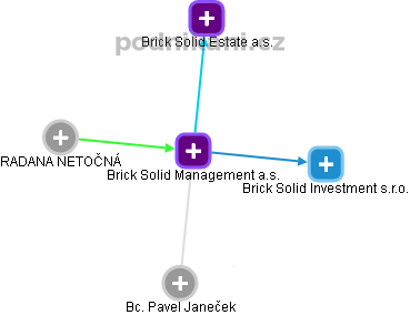 Brick Solid Management a.s. - obrázek vizuálního zobrazení vztahů obchodního rejstříku